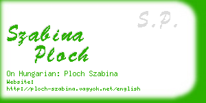 szabina ploch business card